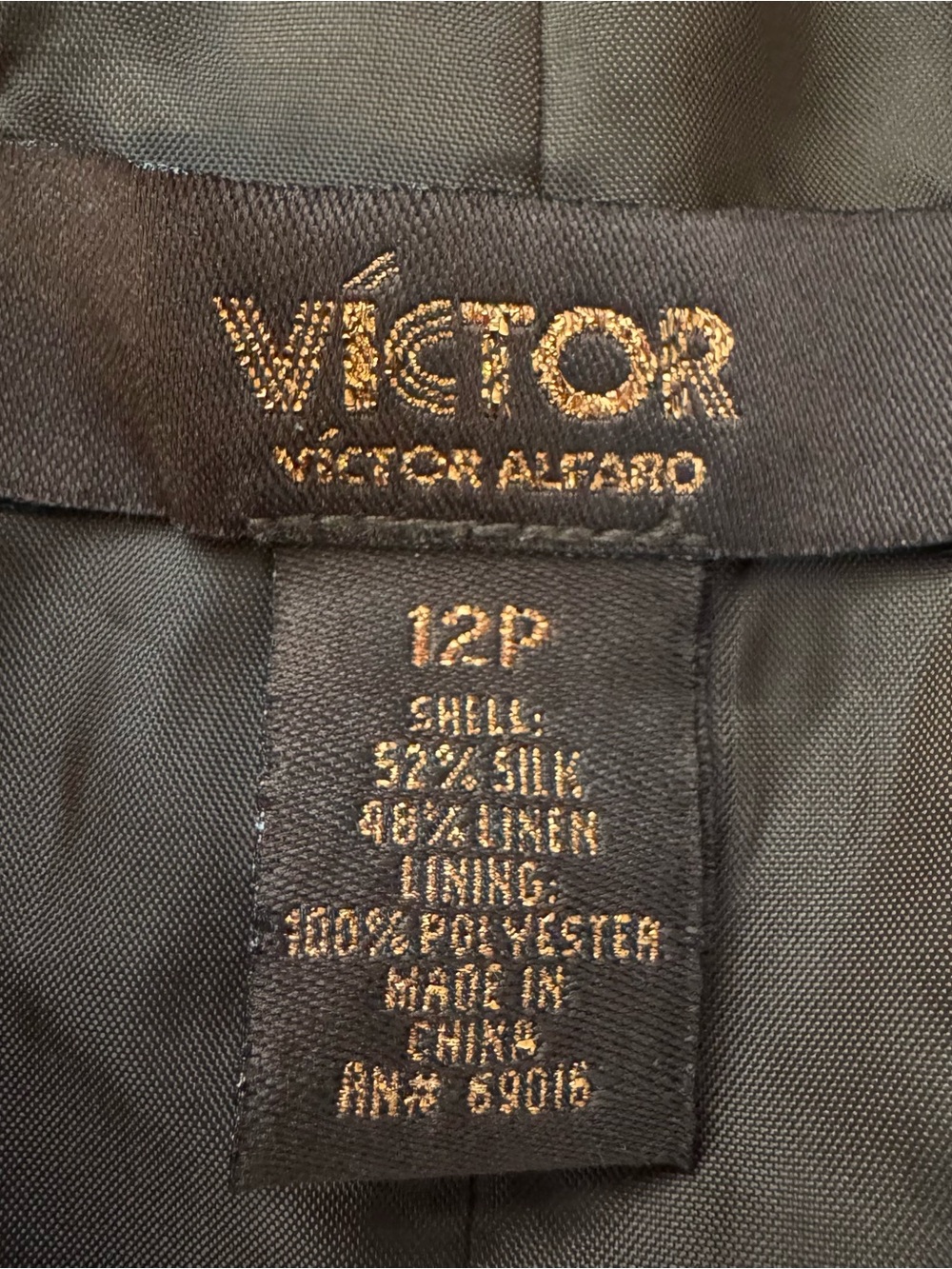 Victor Alfaro Silk Linen Brown Utility Blazer Jacket 12P - Picture 6 of 9